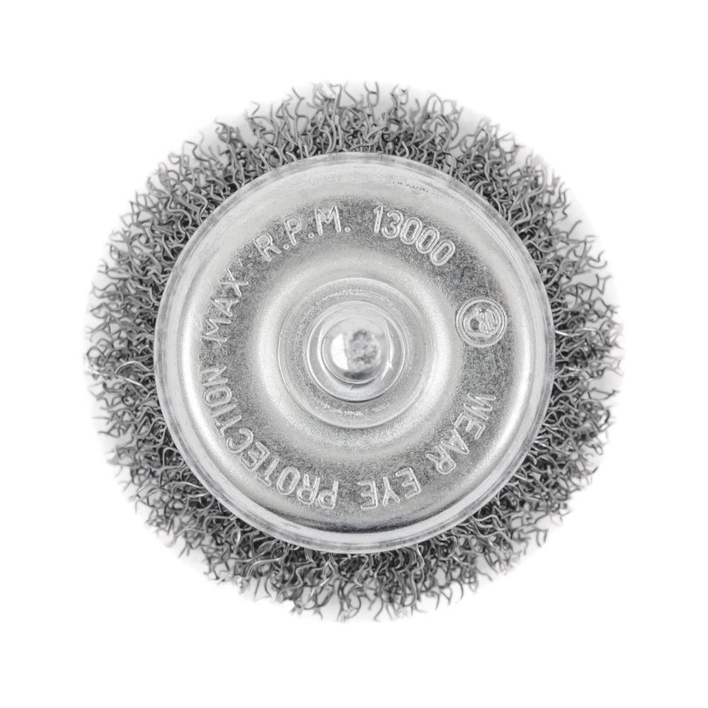 2-1/2 x 1/4 Brosse en forme de tasse crant&eacute;e mont&eacute;e sur arbre photo du produit