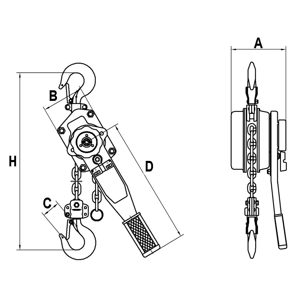 3-Ton VLP Series Lever Chain Puller - 5' Lift | 110304 | Hoists | JET ...