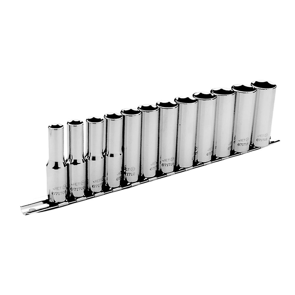 Jeu de 12 douilles profondes m&eacute;triques &agrave; prise de 3/8 po &ndash; 6 pans photo du produit