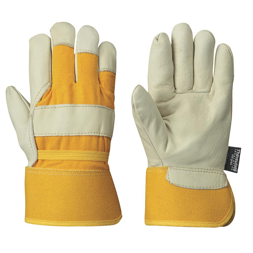 Gants d'appareilleur isolants en cuir de vache lisse &ndash; Beige/jaune &ndash; 2TG photo du produit
