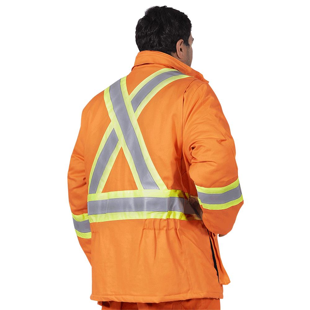 FR-Tech® FR/Arc-Rated Quilted Safety Parka – Hi-Vis Orange – 2XL