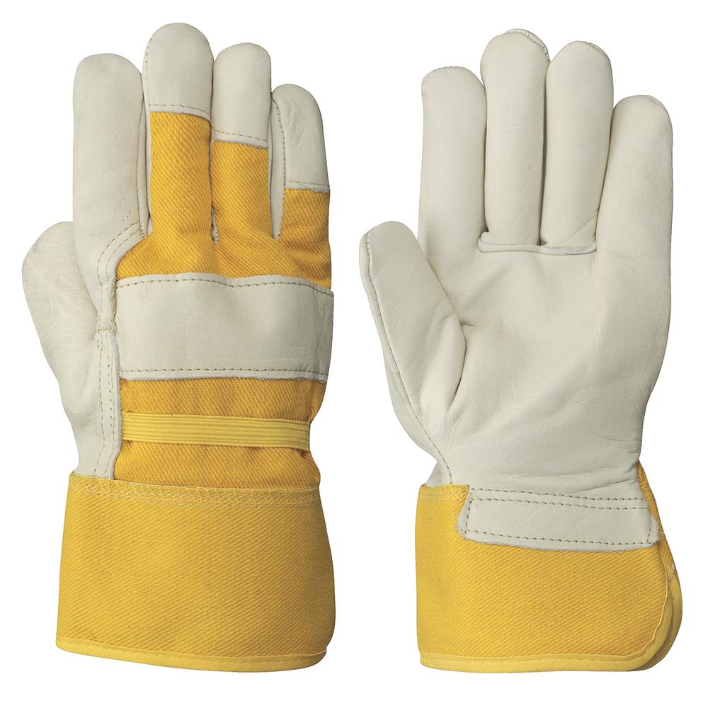 Gants d'appareilleur isolants en cuir de vache lisse pour femme&ndash; Beige/jaune &ndash; Unitaille photo du produit