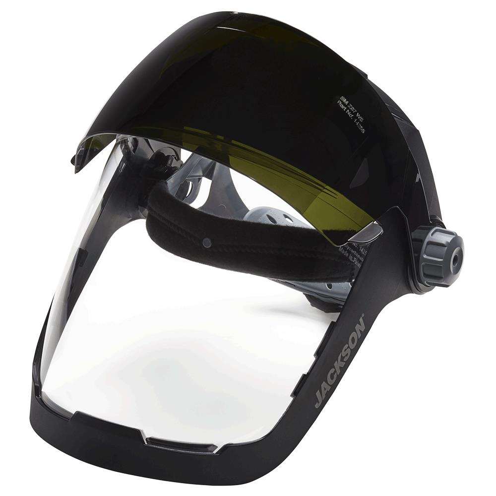 Quad™ 500 Series Face Shield - Ratcheting Headgear - Shade 5 IR Visor product photo