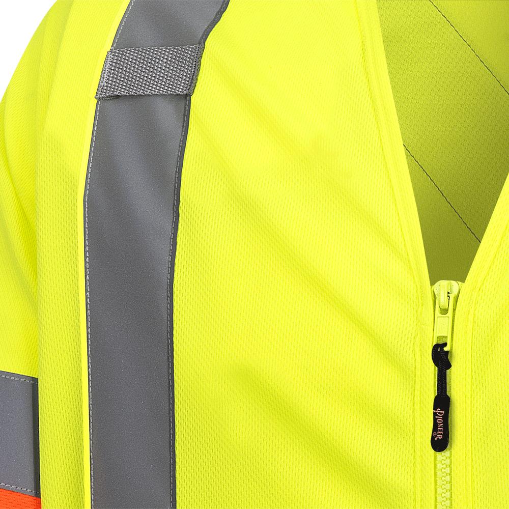Chemise &agrave; manches courtes pour signaleur routier &ndash; Conforme &agrave; la norme P4.34.1 MTQ &ndash; Jaune/vert haute visibilit&eacute; &ndash; Taille homme G photo du produit