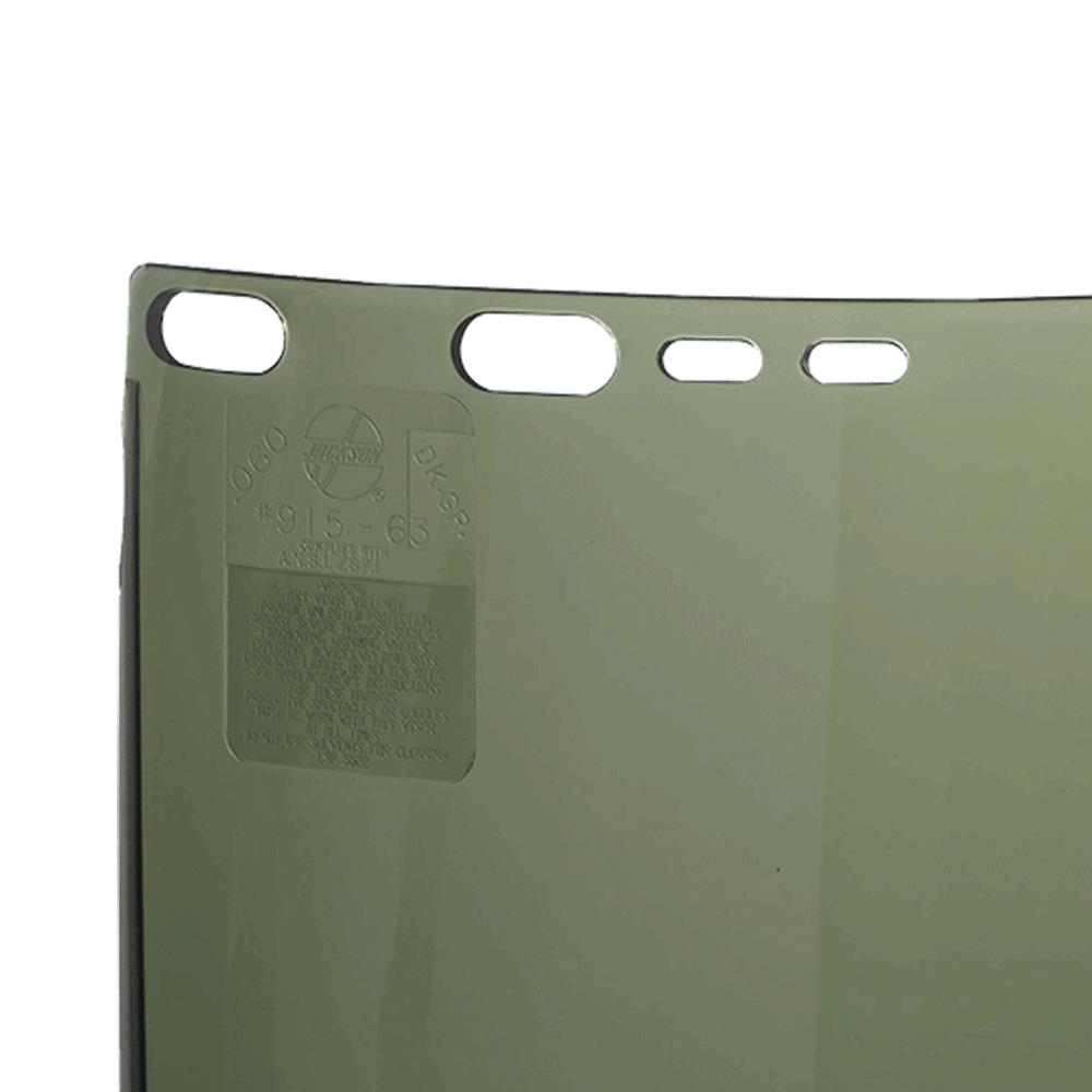 Propionate Face Shield Window - Shape G - Molded - Dark Green product photo