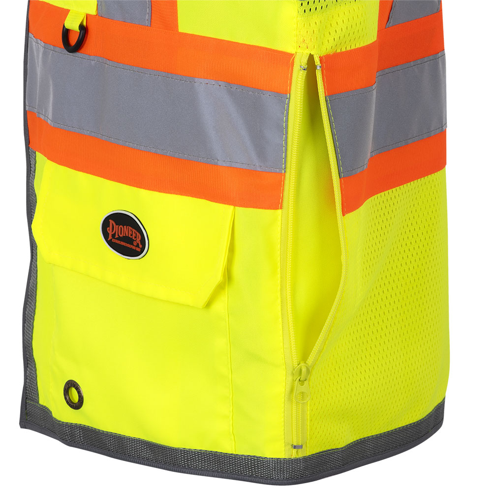 Hi-Vis Surveyor's Safety Vest - Mesh Back - Zip Front - Hi-Vis Yellow/Green - M product photo