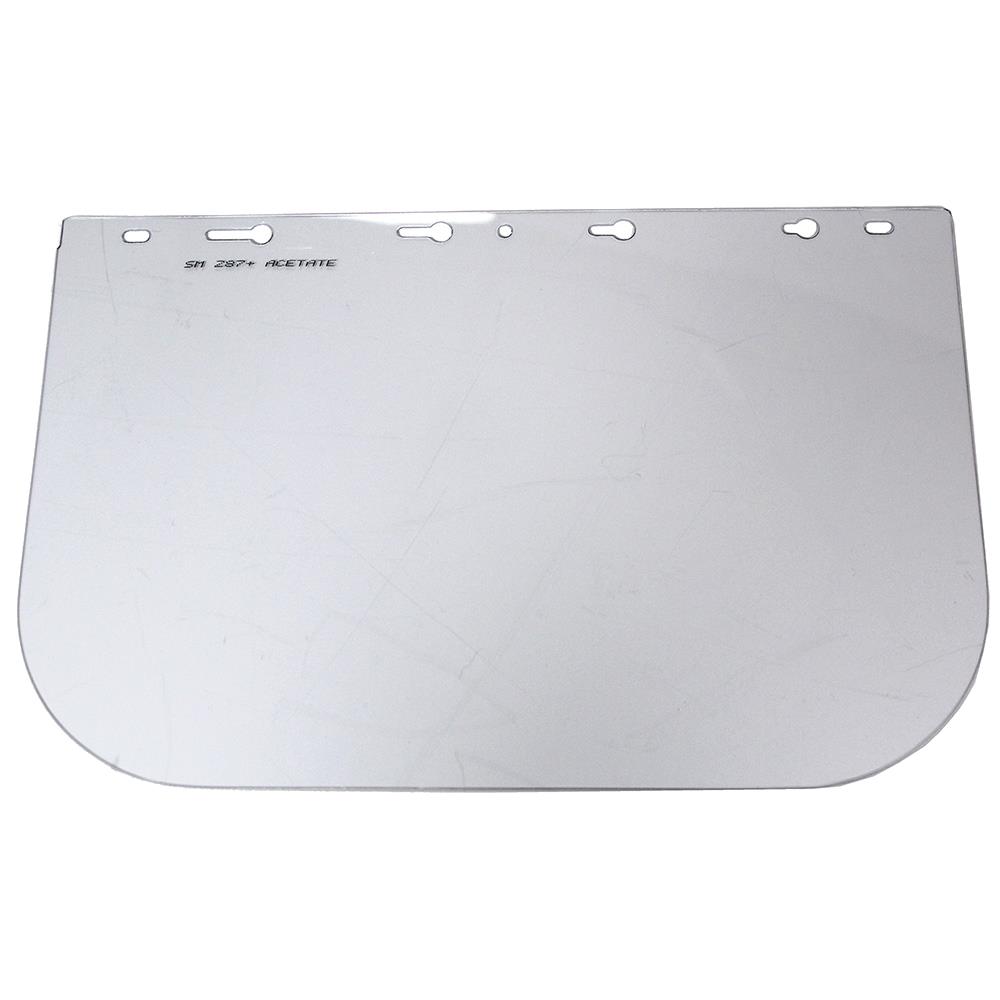 390 Premium Series Single Crown Face Shields Window - Acetate - 8" x 12" x .040" - Anti-Fog - Clear product photo