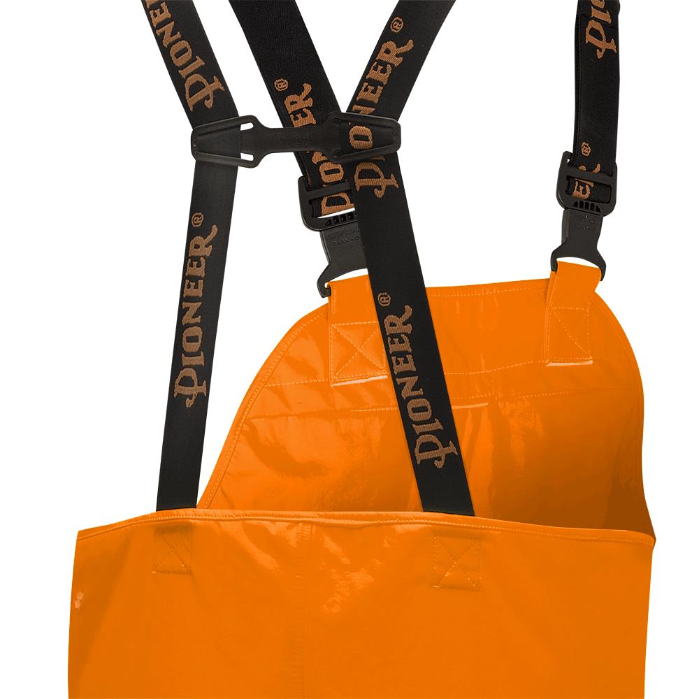 Salopette de pluie haute visibilit&eacute; ignifuge/anti-arc &eacute;l&eacute;ctrique imperm&eacute;able en poly/coton &ndash; Orange haute visibilit&eacute; &ndash; TP photo du produit