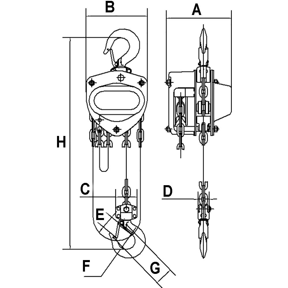 3-Ton KCH Series Heavy-Duty Chain Hoist with Overload Protection - 20 ...