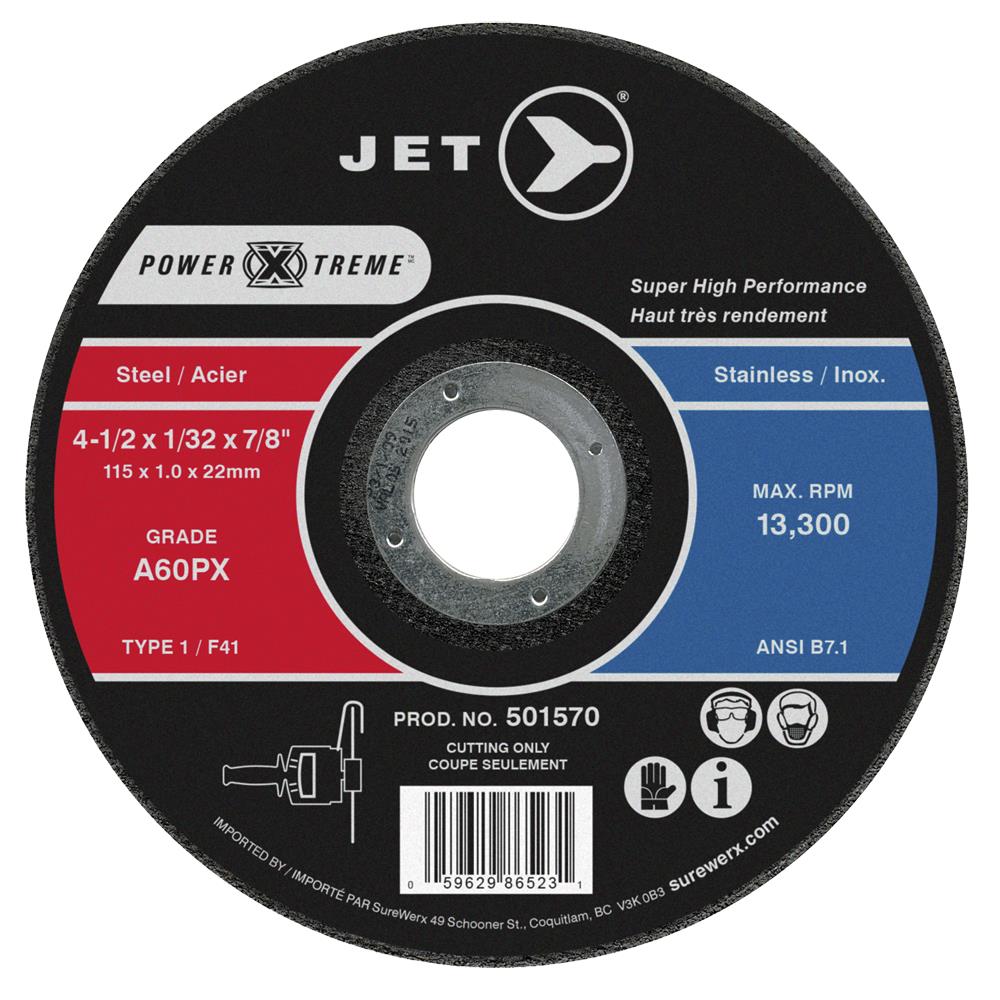 Roue de tron&ccedil;onnage T1 POWER-XTREME A46PX de 4-1/2 x 1/16 x 7/8 pouces. photo du produit