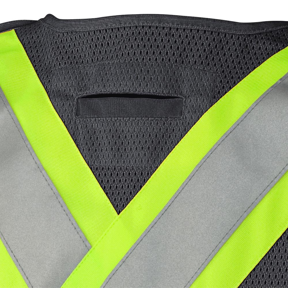 Hi-Vis Tricot Poly Safety Vest - Mesh-Back - 5-pt Tear-Away - Black - 5XL product photo