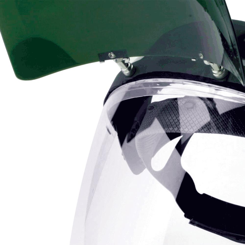 DP4  Series Face Shield - Ratcheting - Polycarbonate - Clear - Anti-Fog - Flip-up Shade 5 IR Visor product photo