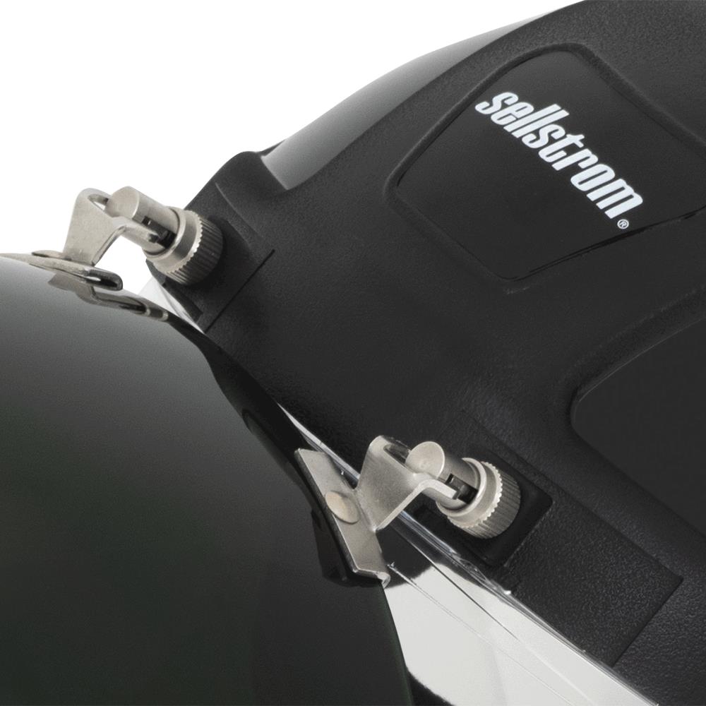 DP4  Series Face Shield - Ratcheting - Polycarbonate - Clear - Anti-Fog - Flip-up Shade 6 Cobalt Visor product photo