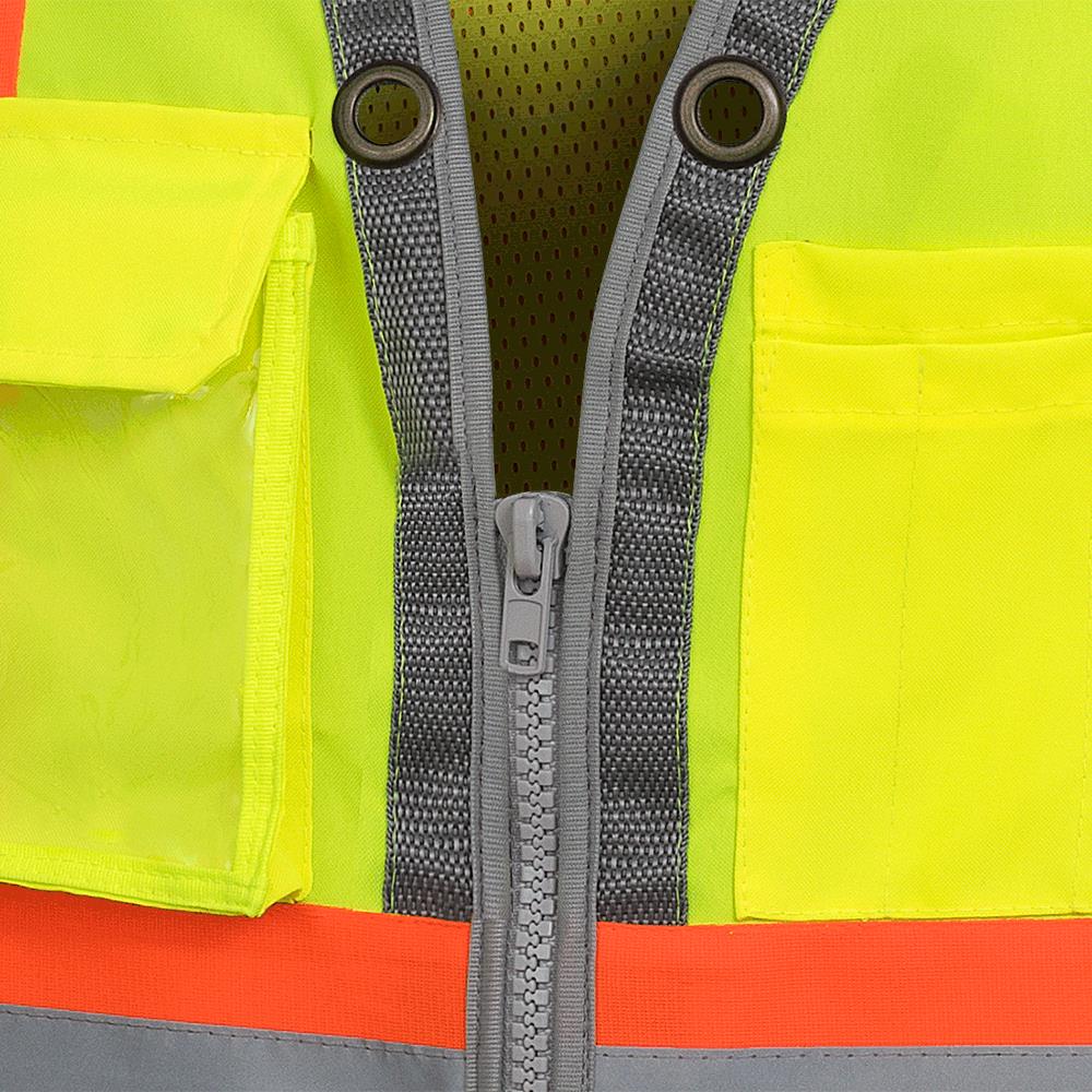 Hi-Vis Surveyor's Safety Vest - Mesh Back - Zip Front - Hi-Vis Yellow/Green - M product photo