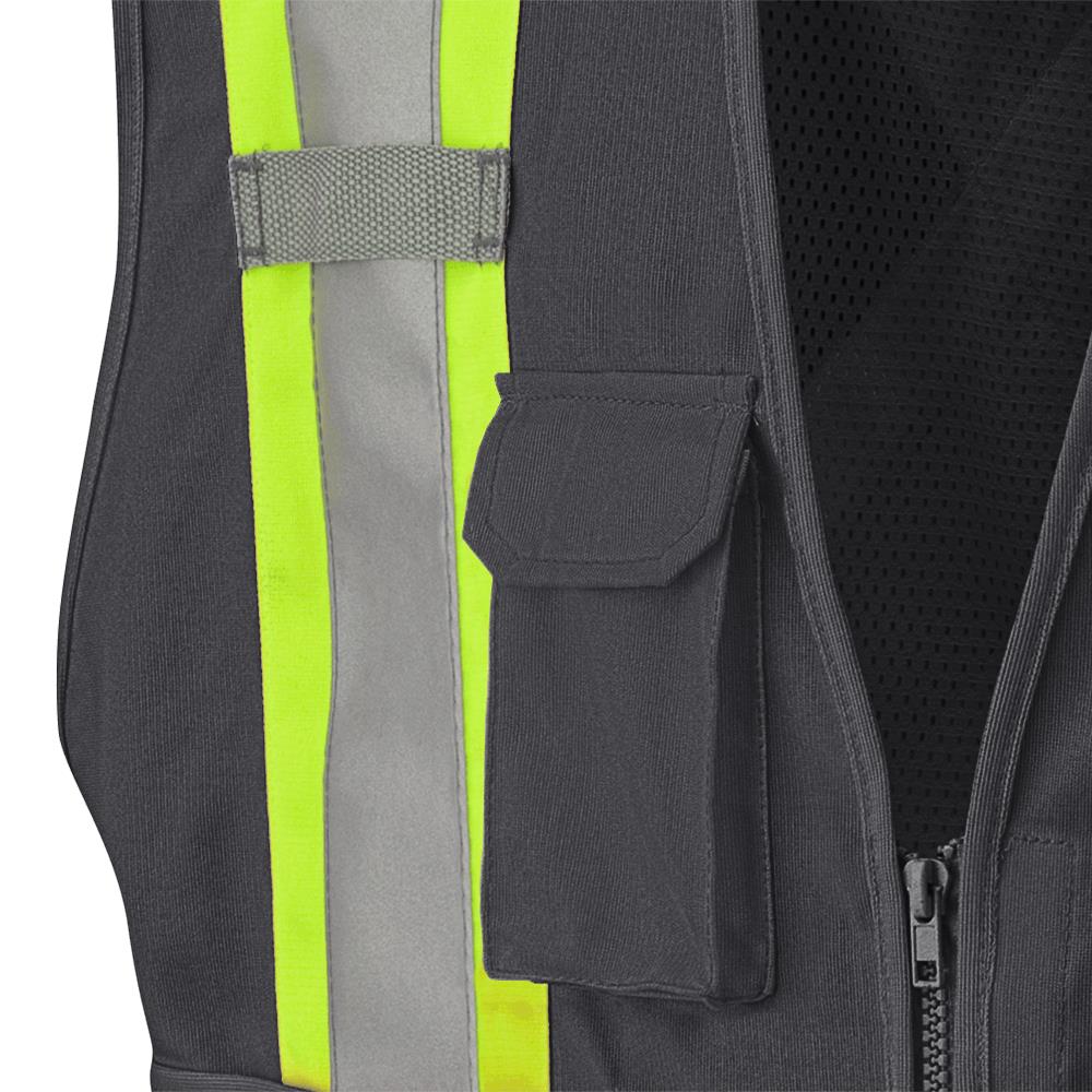 Hi-Vis Tricot Poly Safety Vest - Mesh-Back - 5-pt Tear-Away - Black - 5XL product photo