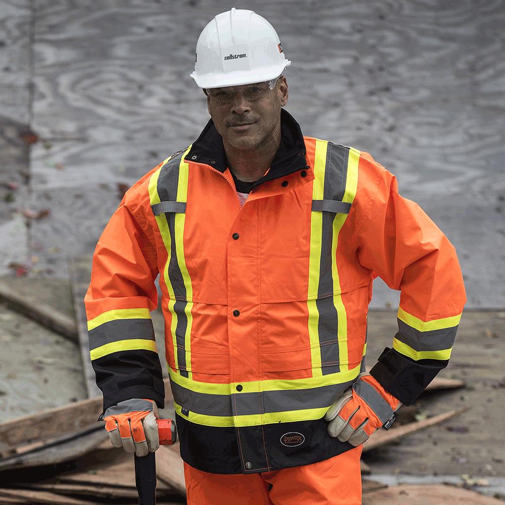 Hi-Vis 300D Ripstop Polyester Safety Jacket - PU-Coated - 100