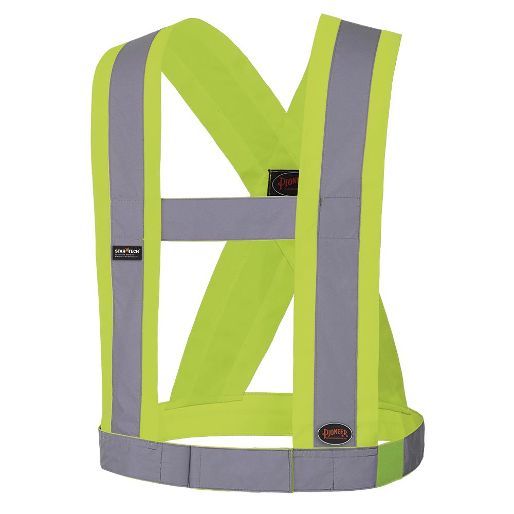 Sangle de s&eacute;curit&eacute; Hi-Vis CSA - Ajustable - 4/10 cm - Jaune/Vert haute visibilit&eacute; - T/U - Grande photo du produit