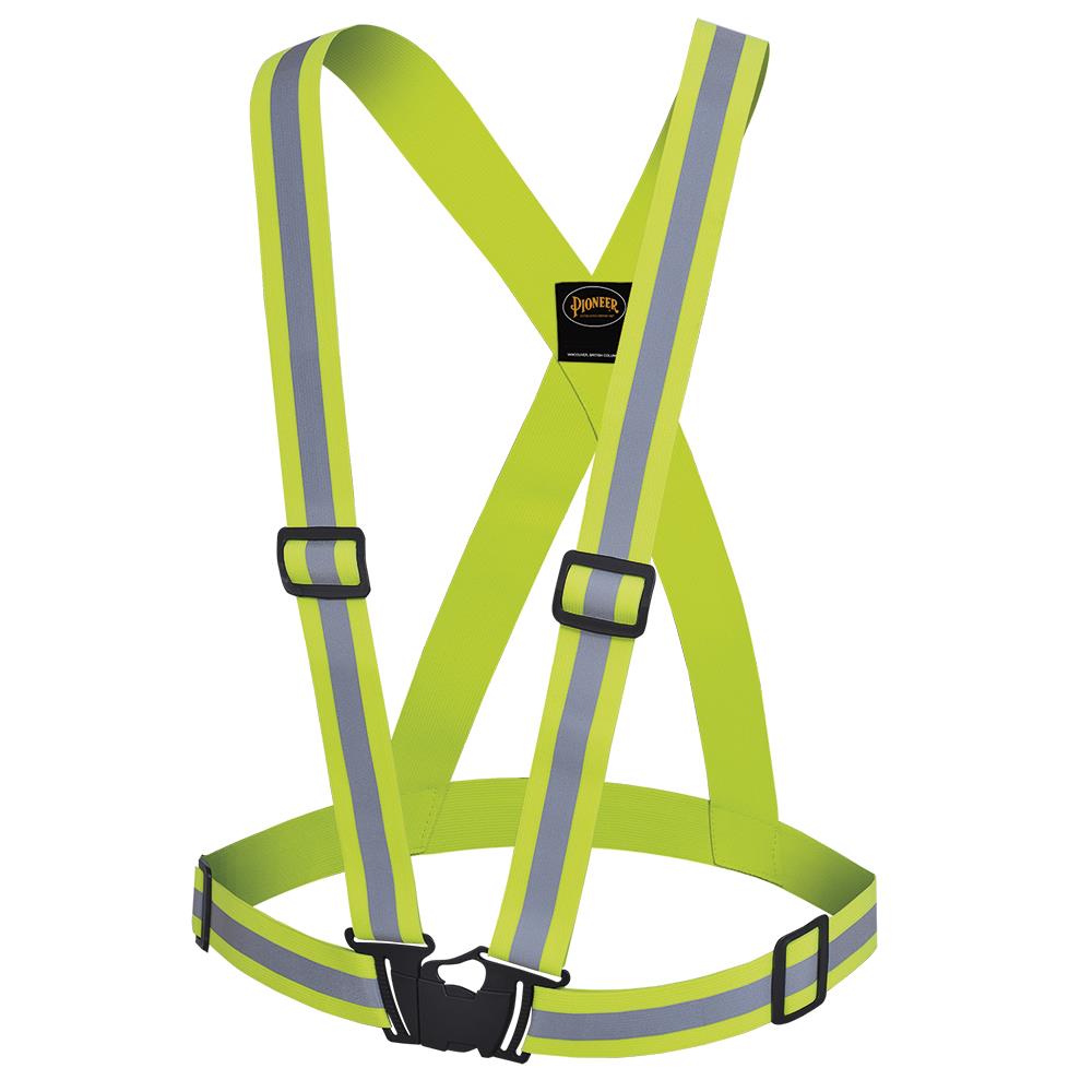 Hi-Vis Safety Sash - Adjustable - 1.5"/3.8 cm - Hi-Vis Yellow/Green - O/S product photo