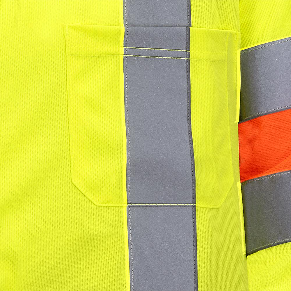 Chemise &agrave; manches courtes pour signaleur routier &ndash; Conforme &agrave; la norme P4.34.1 MTQ &ndash; Jaune/vert haute visibilit&eacute; &ndash; Taille homme G photo du produit