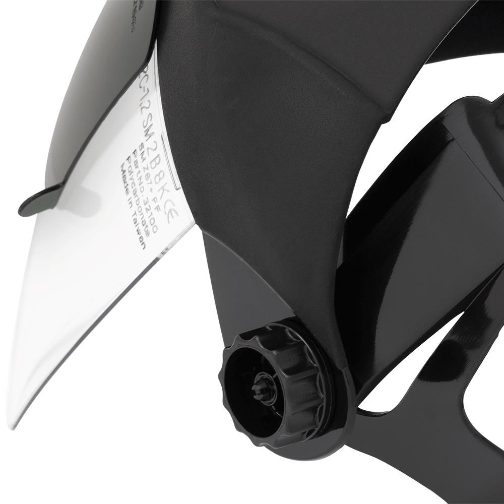 DP4  Series Face Shield - Ratcheting - Polycarbonate - Clear - Anti-Fog - Flip-up Shade 6 Cobalt Visor product photo