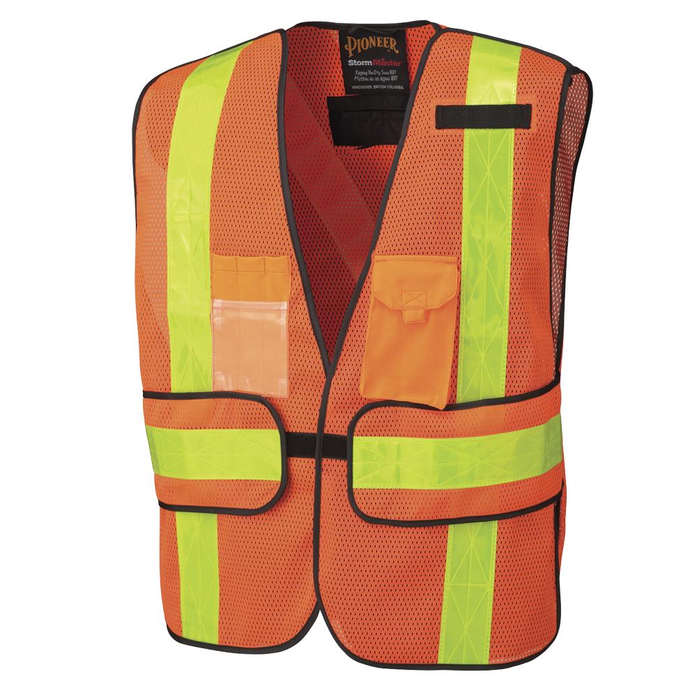 Hi-Vis Poly Mesh All-Purpose Vest - 5-pt Tear-Away - Hi-Vis Orange - O/S product photo