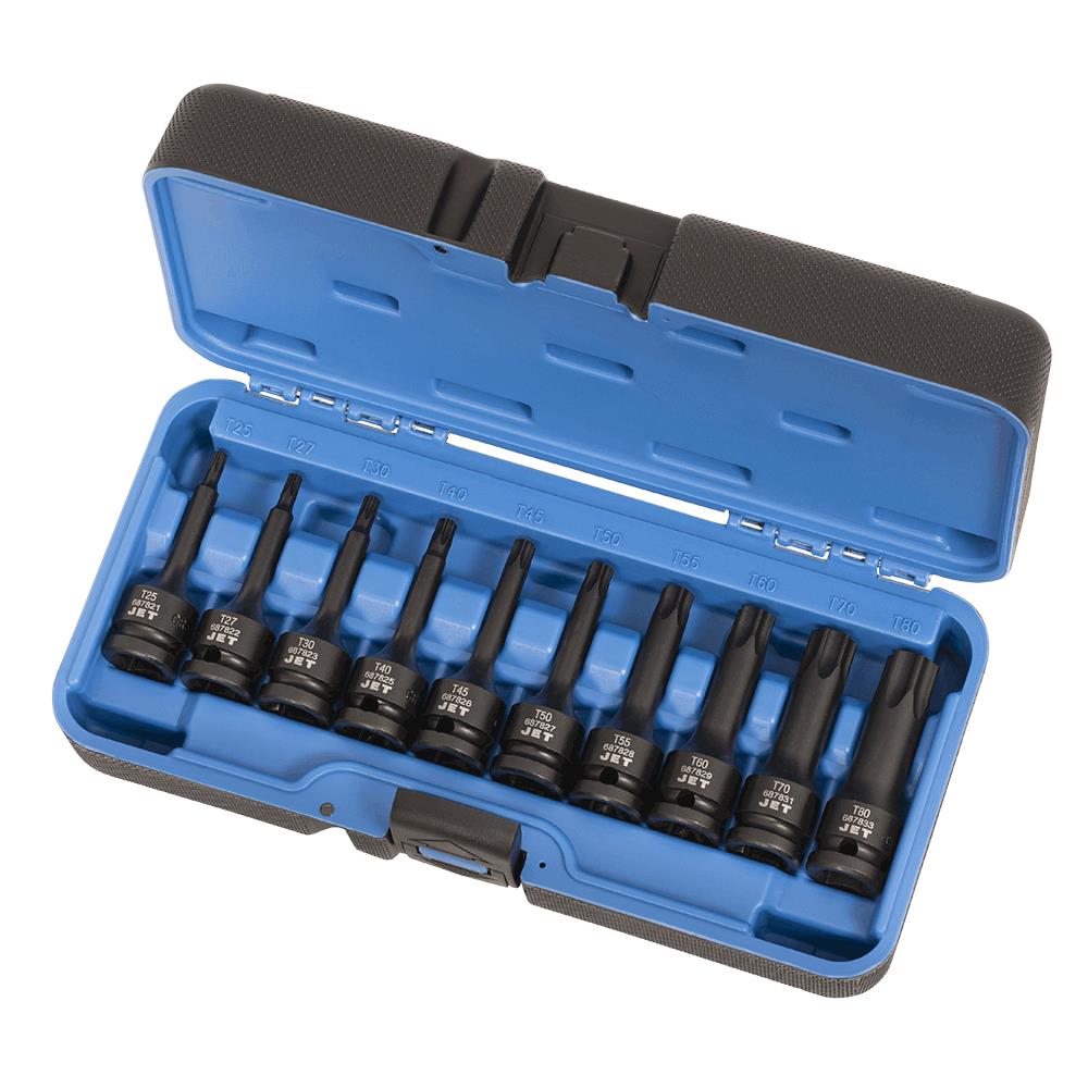 Jeu de 10 douilles &agrave; chocs avec embouts TORX &agrave; prise de 1/2 po photo du produit