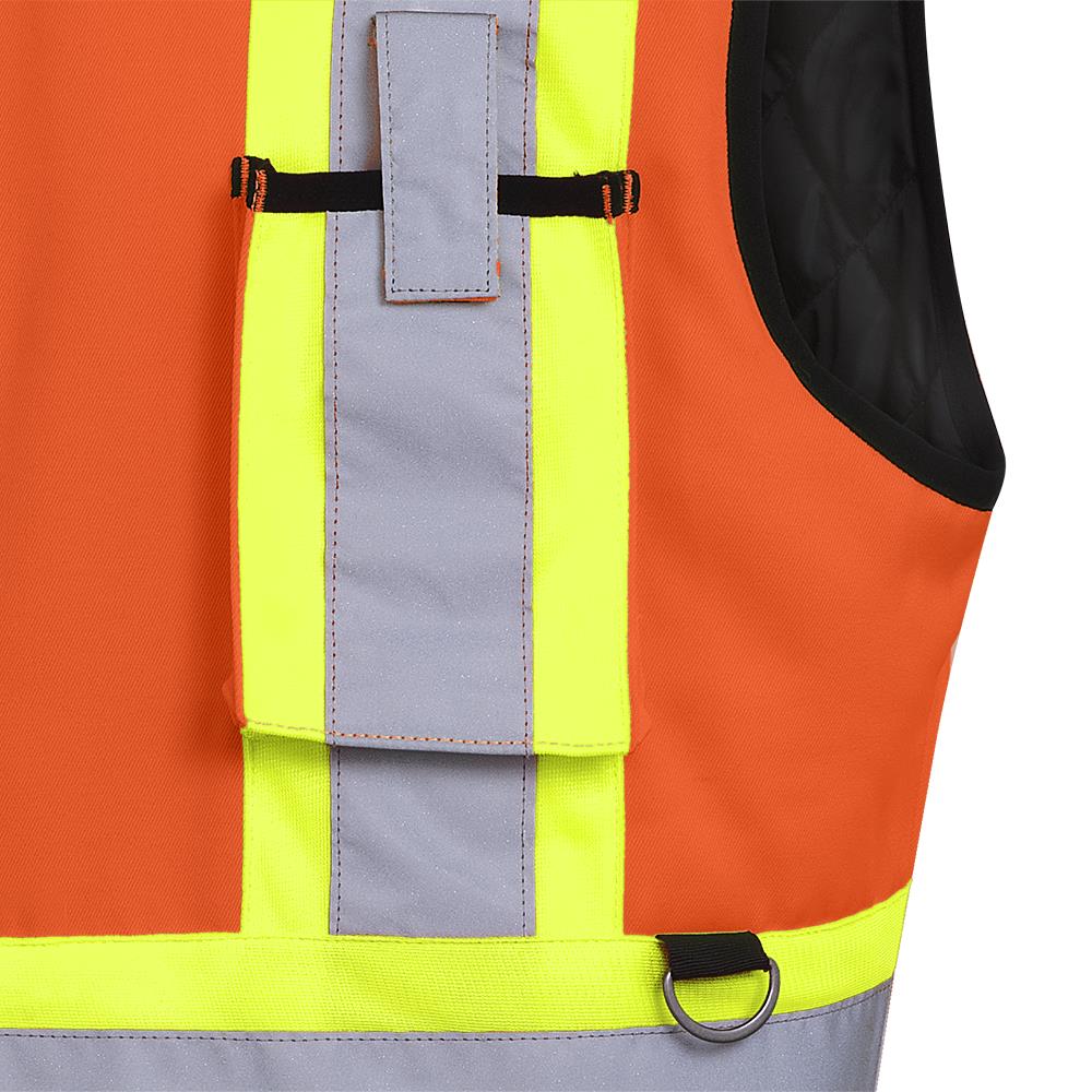 Reversible Insulated Safety Vest – Zipper Closure – Hi-Vis Orange