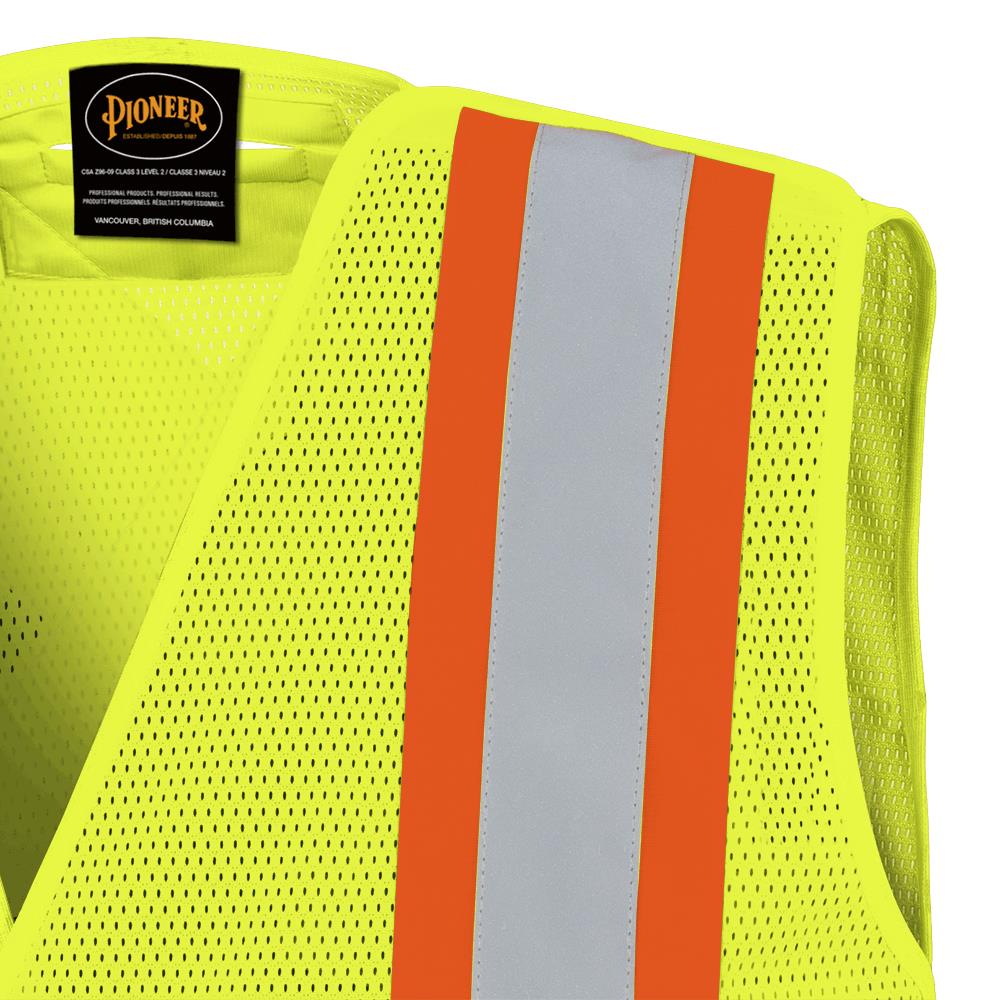 Gilet de s&eacute;curit&eacute; en maille de polyester haute visibilit&eacute; - Ajustable - &Agrave; d&eacute;chirement en 5 points - Jaune/vert haute visibilit&eacute; - L/XL photo du produit