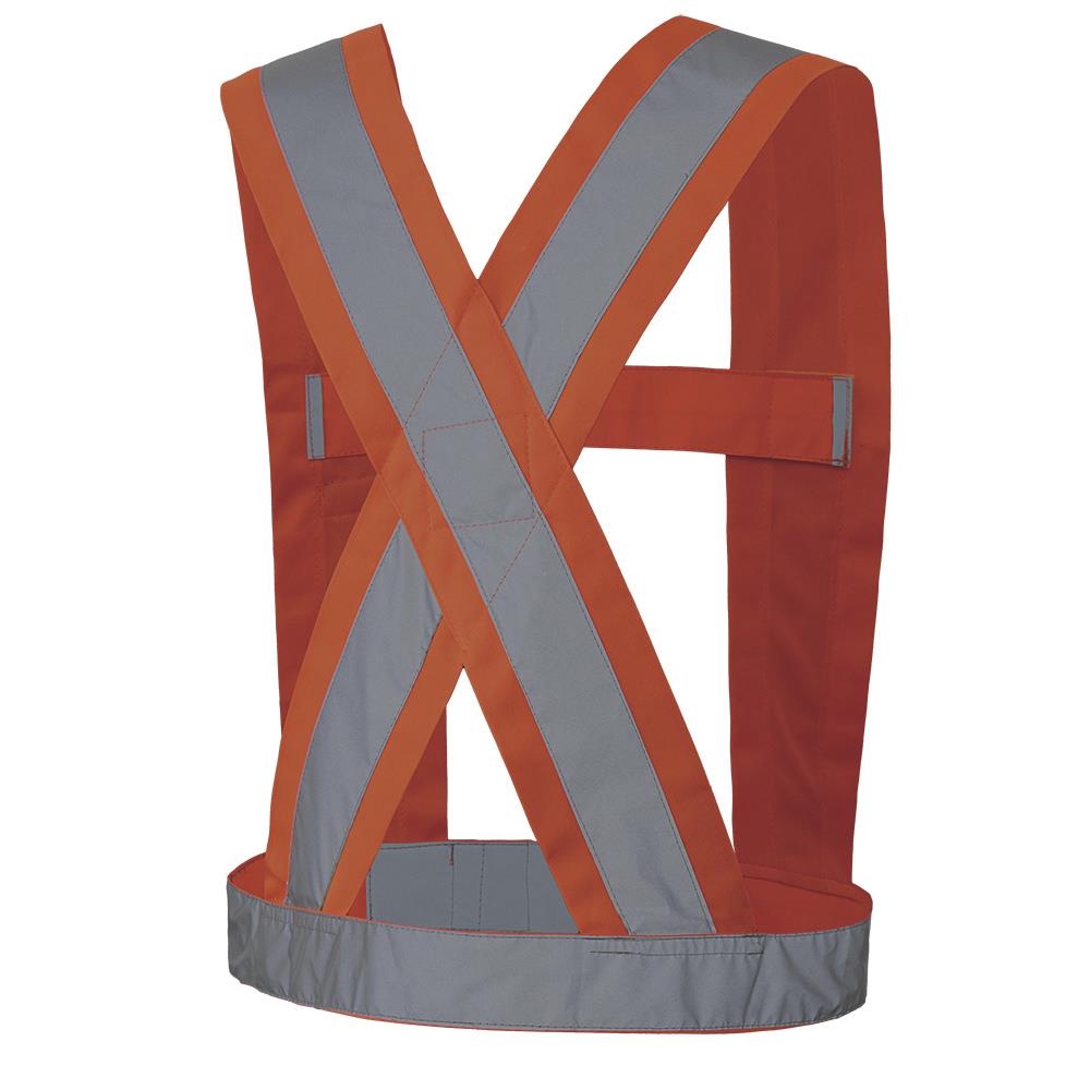Baudrier de s&eacute;curit&eacute; CSA haute visibilit&eacute; - Ajustable - 4/10 cm - Orange haute visibilit&eacute; - Taille unique - Grande photo du produit