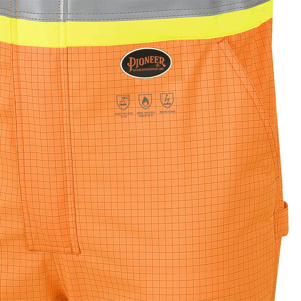 Salopette de s&eacute;curit&eacute; &laquo;Defender&reg;&raquo; ignifuge/anti-arc &eacute;lectrique/antistatique en trilamin&eacute; Oxford 300D &ndash; Orange haute visibilit&eacute; &ndash; 2TG photo du produit