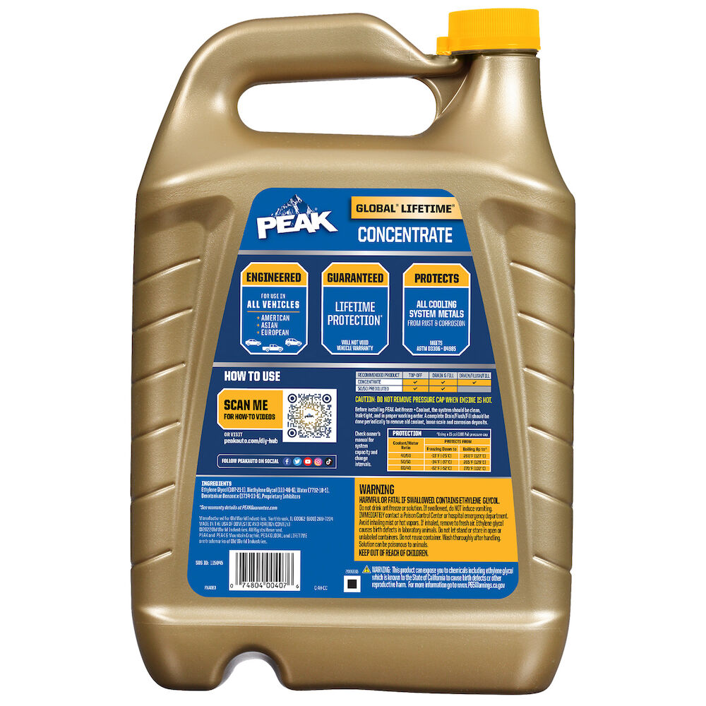 PEAK GLOBAL LIFETIME Concentrate Antifreeze + Coolant - Old World Industries