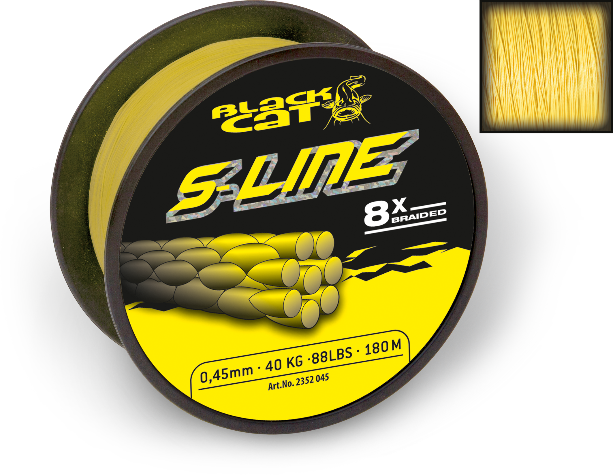 Ø 0,42mm Šňůra S-Line D: 250m 45kg / 99lbs žlutá